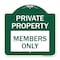 Signmission Designer Series Private Parking Members Only, Green & White Aluminum Sign, 18" x 18", GW-1818-23255 A-DES-GW-1818-23255 - alternate 1